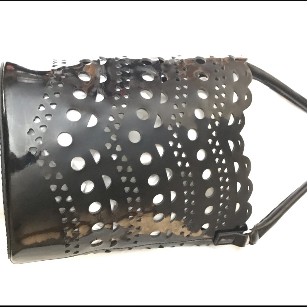 Faux Patent Leather Bucket Bag - Picture 8 of 8